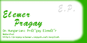 elemer pragay business card